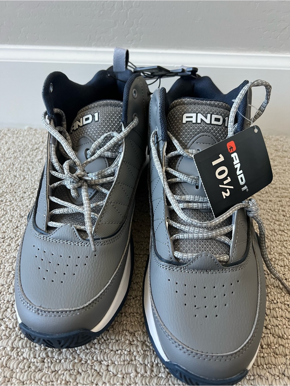 AND1 Gray and Navy Men's Basketball Sneakers size 10-1/2 NWT $15